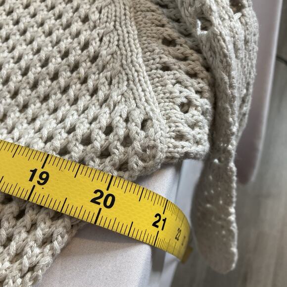 Wilfred Women's Beige Open Knit 3/4 Sleeve Sweater Size S Silk Cashmere Blend - Picture 4 of 10